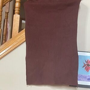 Elegant Brown Ribbed Skirt